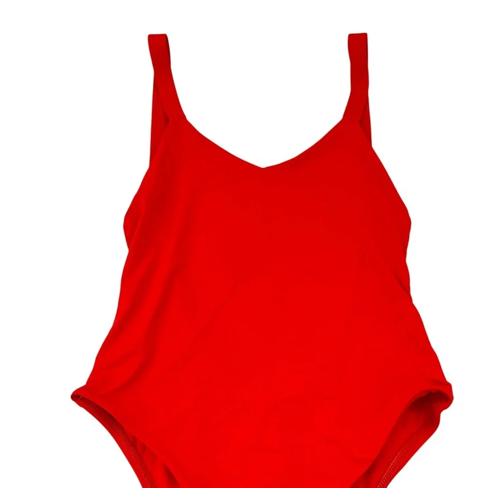 Vitamin A Swimsuit Leah One Piece Low Scoop Back Women's Size Medium Red Orange